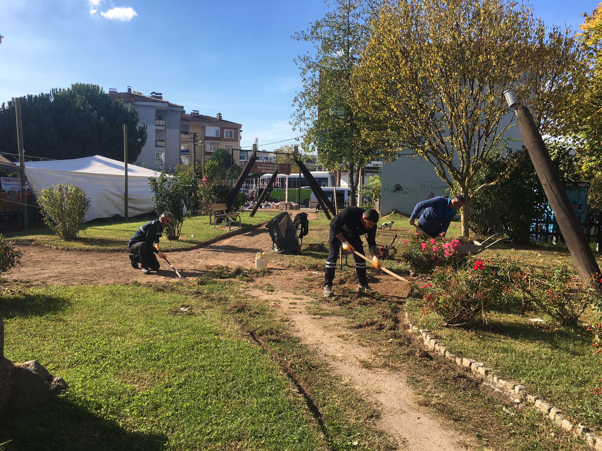 Derince Belediyesi Park ve Bahçeler Müdürlüğü ekipleri ilçe genelindeki çalışmalarına