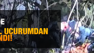 Kocaeli'nin İzmit ilçesinde gece saatlerinde uçuruma yuvarlanan otomobilin sürücüsü kaldırıldığı