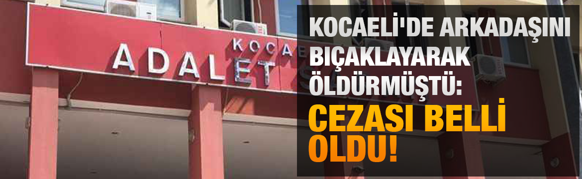 Kocaeli'nin İzmit ilçesinde tartıştığı arkadaşını bıçaklayarak öldürdüğü gerekçesiyle yargılanan sanığa