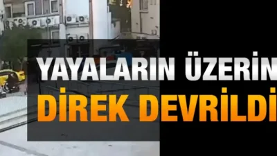 Kocaeli'nin Karamürsel ilçesinde SUV tipi aracın çarptığı aydınlatma direğinin yayaların
