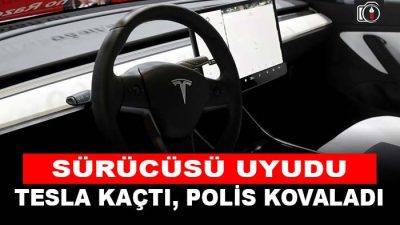 Tesla marka aracın sürücüsü uyudu, otopilot madunda olan araç 15