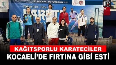 Kağıtspor’un başarılı karatecileri Yahya Kaptan Recep Topaloğlu Kapalı Spor Salonunda