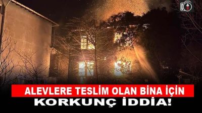 Kocaeli’de dün gece saatlerinde çıkan yangında alevlere teslim olan binanın