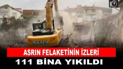 Gölcük’te 11 hasarlı bina yıkıldı. Gölcük ilçesinde risk oluşturan 111