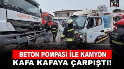 Gebze’de beton pompası ile kamyon çarpıştı | Gebze’de beton pompası