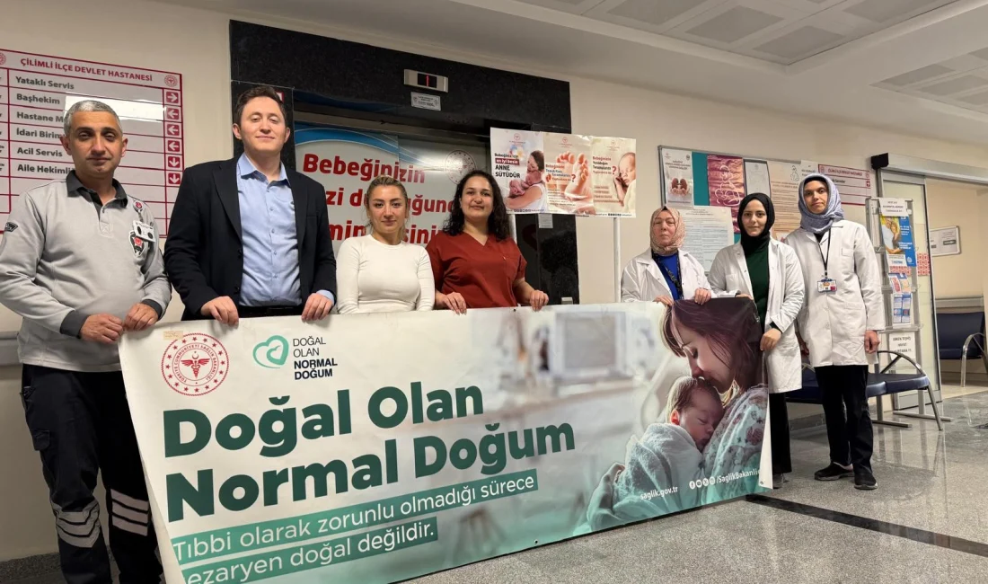 Düzce'nin Çilimli İlçesinde sağlık personeli tarafından açılan stantta, anne ve