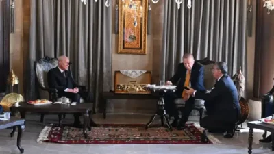 Cumhurbaşkanı Erdoğan, Ahlat’ta MHP lideri Bahçeli ile buluşarak kendisine dinletilen