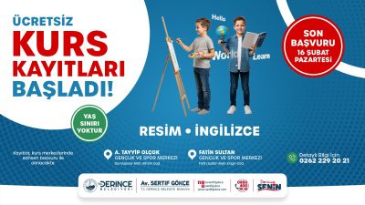 Derince Belediyesi’nin düzenleyeceği ücretsiz resim ve İngilizce kursları için başlayan