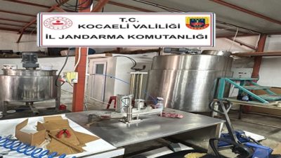 Kocaeli İl Jandarma Komutanlığı ekipleri, İzmit’te bir imalathaneye düzenlediği operasyonda