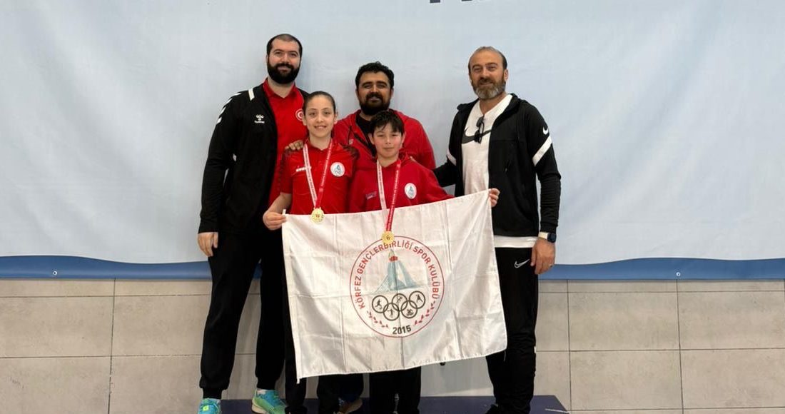 Körfez Gençlerbirliği’nin genç yüzücüleri Zehra Temel ve Poyraz Kaan Kaya