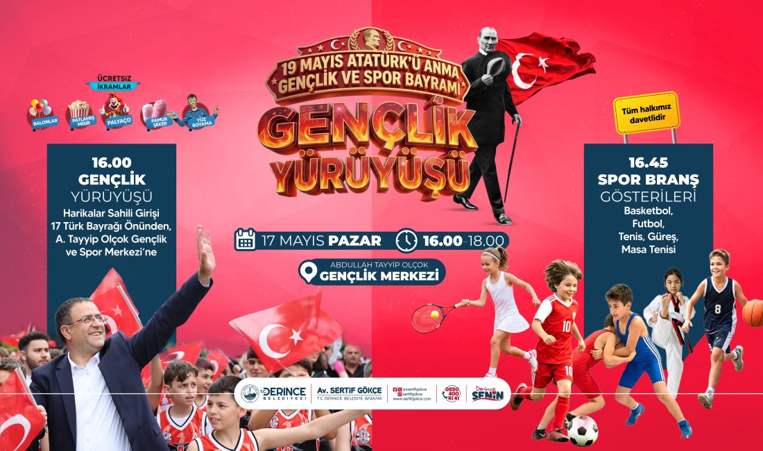 19 Mayıs Atatürk'ü Anma Gençlik ve Spor Bayramı, Derince’de düzenlenecek