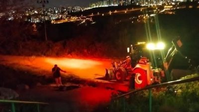 Kocaeli'nin İzmit ilçesinde altyapı çalışması sırasında doğal gaz hattının zarar
