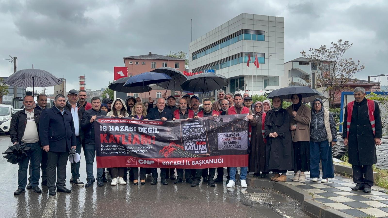 CHP Kocaeli Örgütü, 1 Mayıs’ta Dilovası’nda hayatını kaybeden işçileri anarak