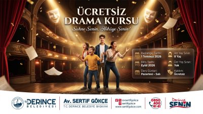 Derince Belediyesi’nin yaz döneminde düzenleyeceği ücretsiz drama kursuna katılmak isteyenler