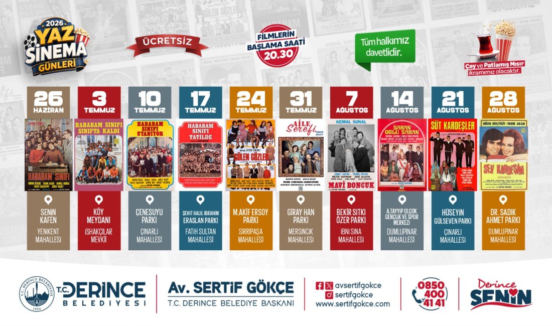 Derince’de yaz akşamları, Yeşilçam’ın unutulmaz klasikleri ve sinemanın büyülü dünyasıyla