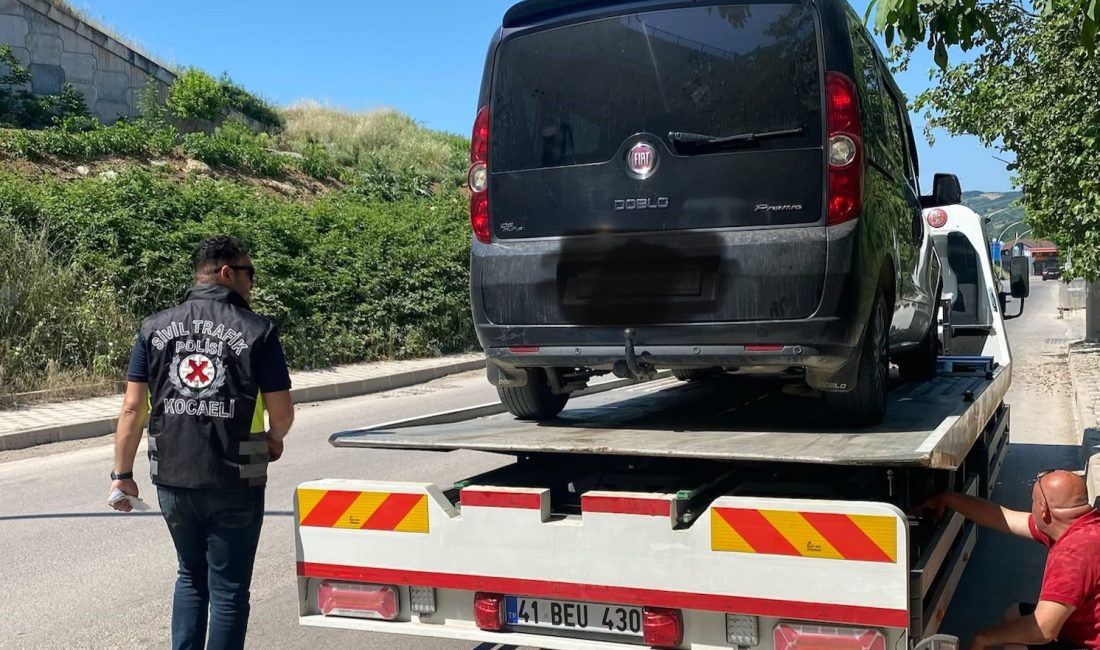 Kocaeli'de korsan taşımacılık yaptığı tespit edilen araç sürücüsüne 100 bin