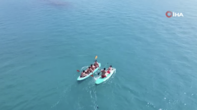 Kocaeli'nin Kandıra ilçesinde bu sezon sahillerde sıkça görülmeye başlayan şişme