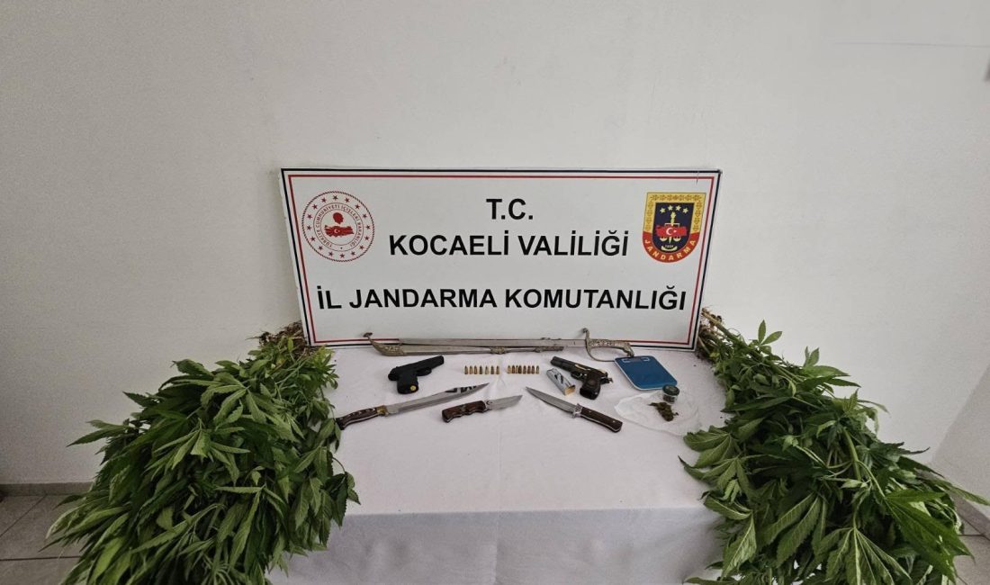Kocaeli'nin Karamürsel ilçesinde jandarmanın düzenlediği operasyonda uyuşturucu maddeler ile ruhsatsız