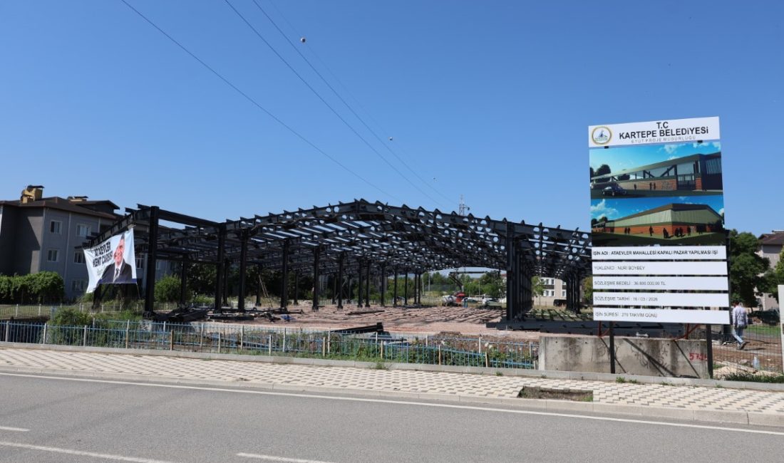 Kartepe Belediyesi tarafından Ataevler Mahallesi'nde yapımı sürdürülen Kent Çarşısı projesinde