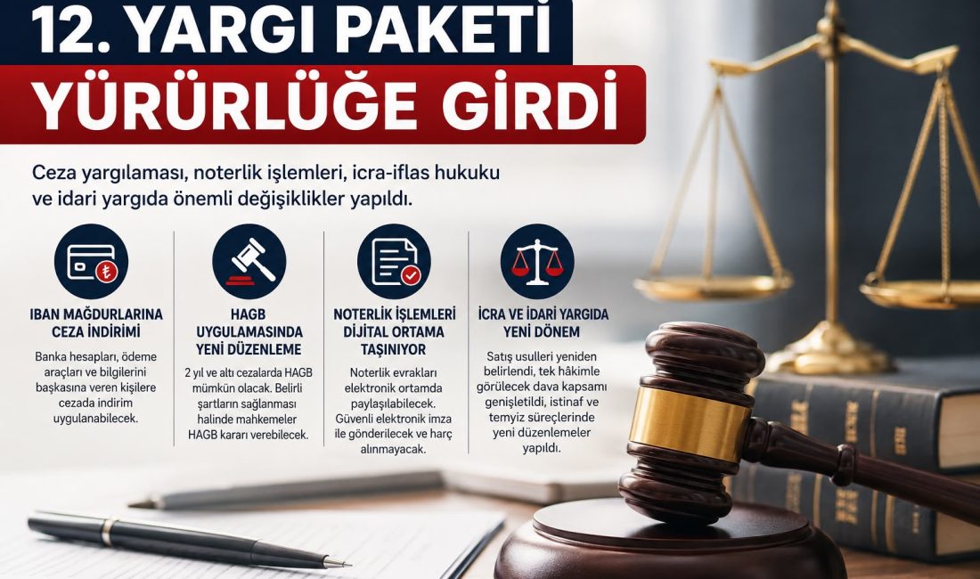 Kamuoyunda “12. Yargı Paketi” olarak bilinen “Yargının Etkin ve Verimli