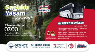 Derince Belediyesi’nin 5 Temmuz Pazar günü düzenleyeceği Sağlıklı Yaşam Yürüyüşü,