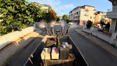 Başiskele Belediyesi ekipleri, yaz mevsimiyle birlikte artış gösteren sivrisinek, karasinek