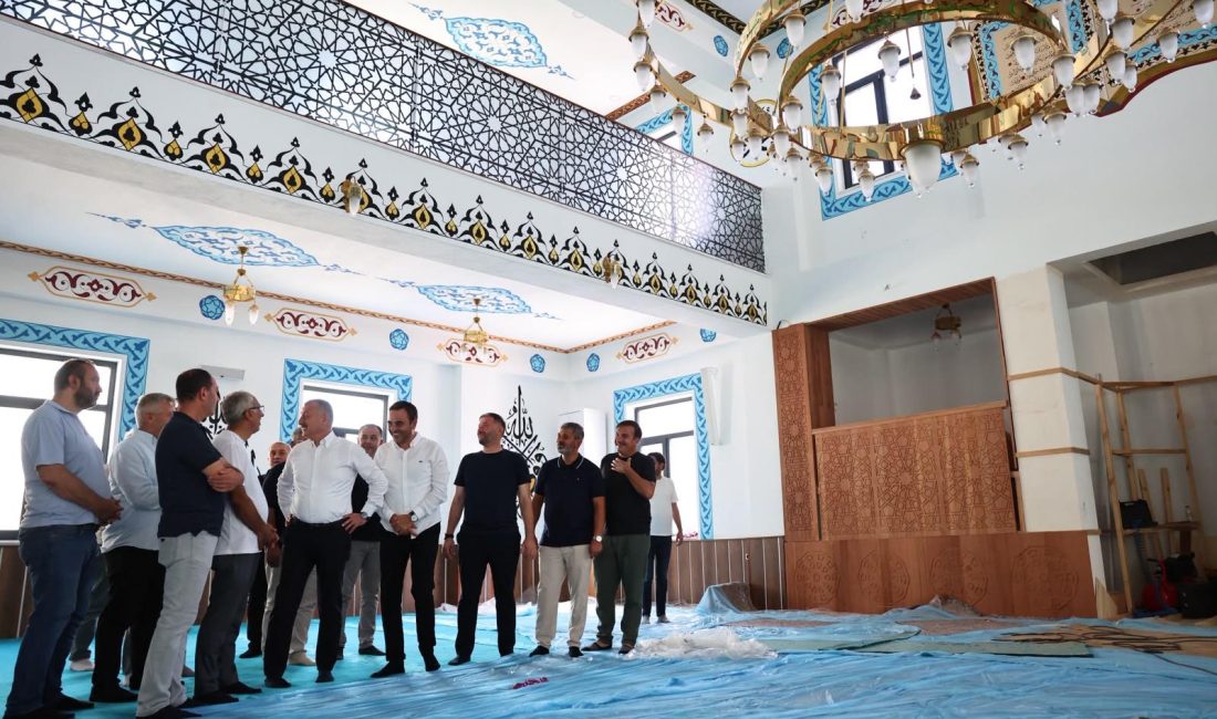 Başiskele’nin Vezirçiftliği Mahallesi’nde yapımı son aşamaya gelen Gazze Şehitleri Camii,