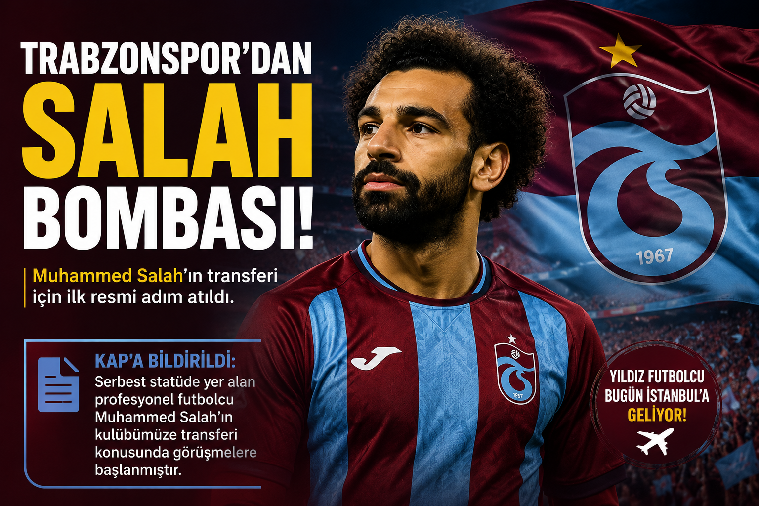 Trabzonspor, dünya futbolunun yıldız isimlerinden Muhammed Salah'ın transferi için ilk