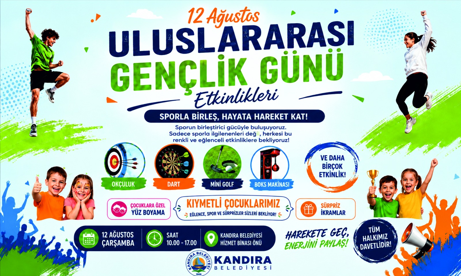 Kandıra Belediyesi, 12 Ağustos Uluslararası Gençlik Günü kapsamında çocukları ve