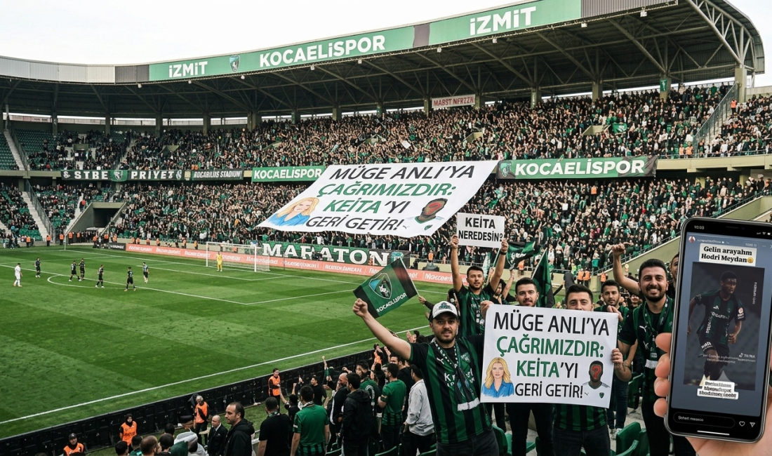 Kocaelispor taraftarlarının, bir süredir takımdan ayrı olan Habib Keita için