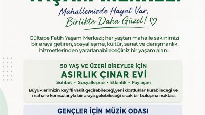 Gültepe Fatih Yaşam Merkezi, farklı yaş gruplarına yönelik sosyal, kültürel