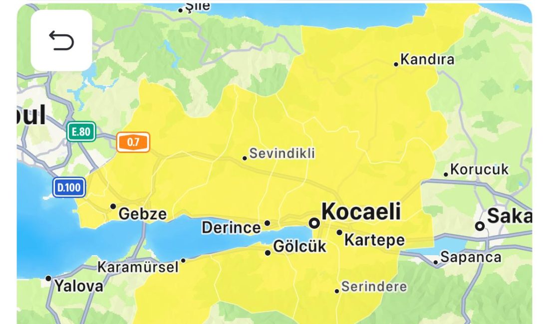 Meteoroloji Genel Müdürlüğü’nün son değerlendirmelerine göre Kocaeli genelinde 28 Ağustos